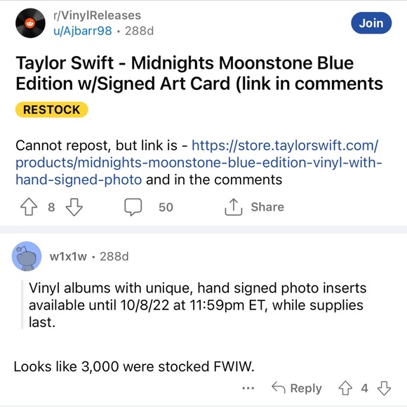 Taylor Swift Midnights — moonstone edition — hand signed, autographed, SEALED - Picture 6 of 6